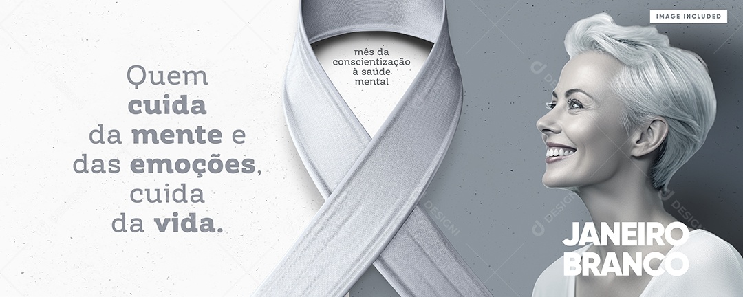 Janeiro Branco Mês da Conscientização à Saúde Mental Social Media PSD Editável