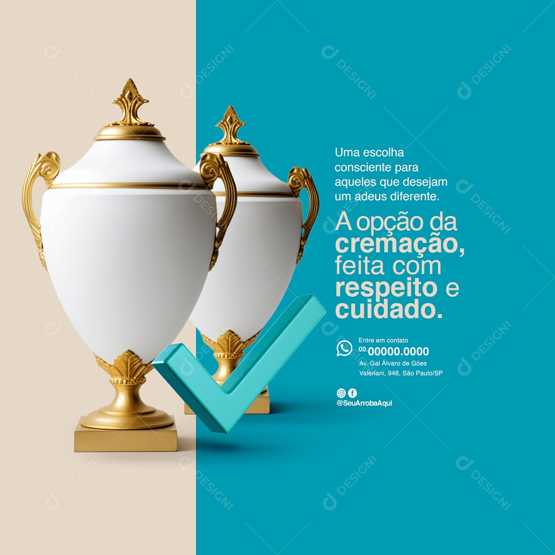 Funerária A opção da cremação Social Media PSD Editável
