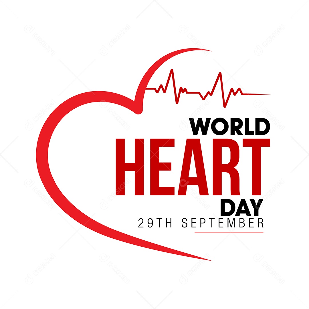 Dia Mundial do Coração 29 de Setembro Vetor EPS