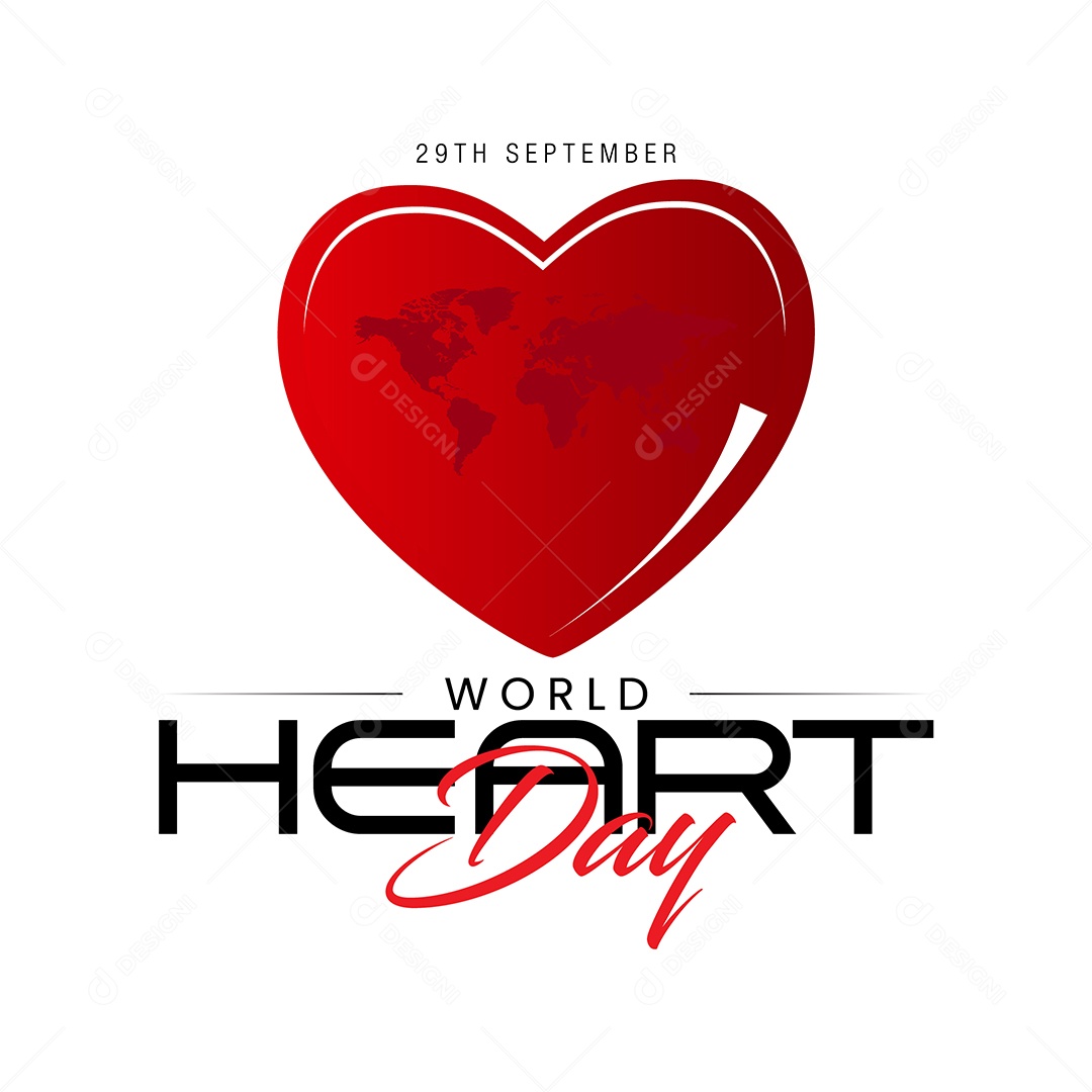 Dia Mundial do Coração 29 de Setembro Vetor EPS