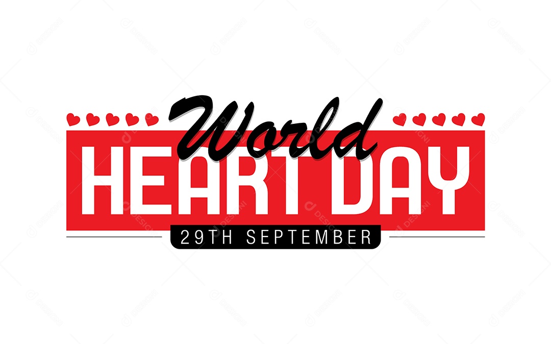 Dia Mundial do Coração 29 de Setembro Vetor EPS