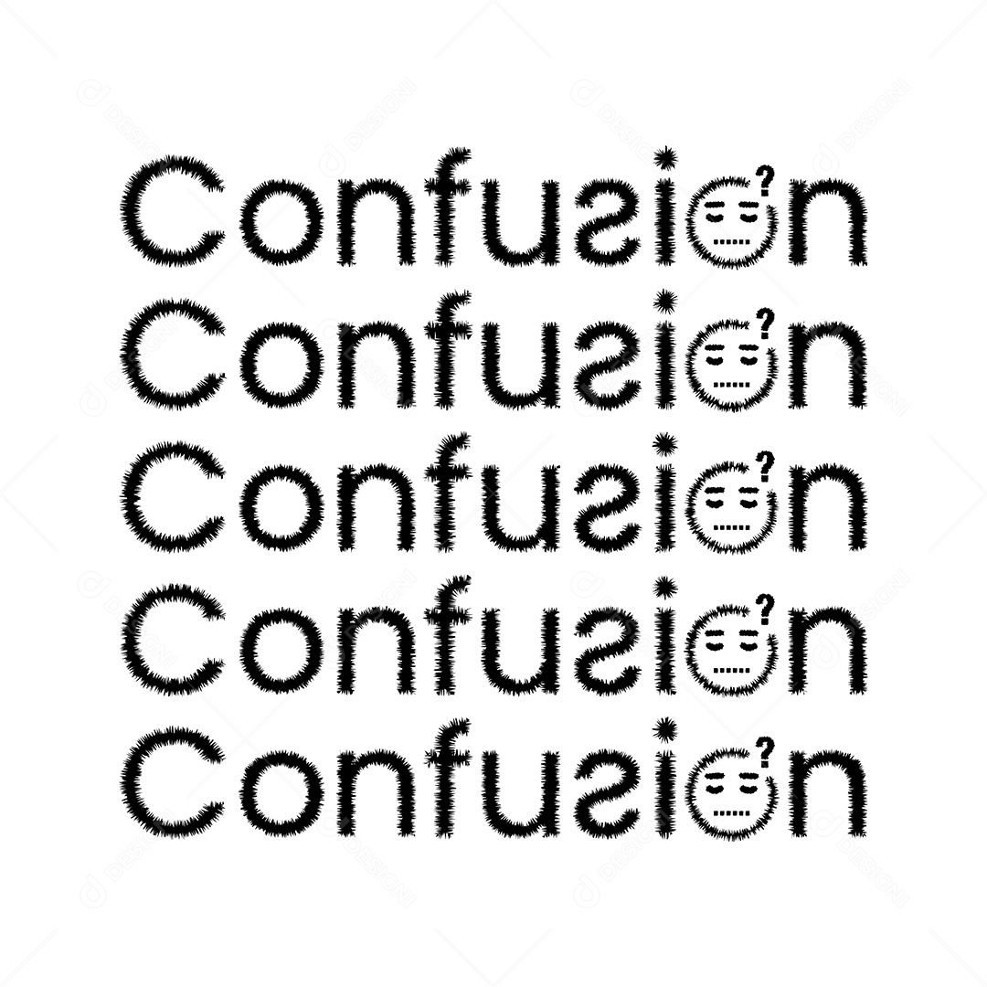 Lettering Confusão Ilustração Vetor EPS