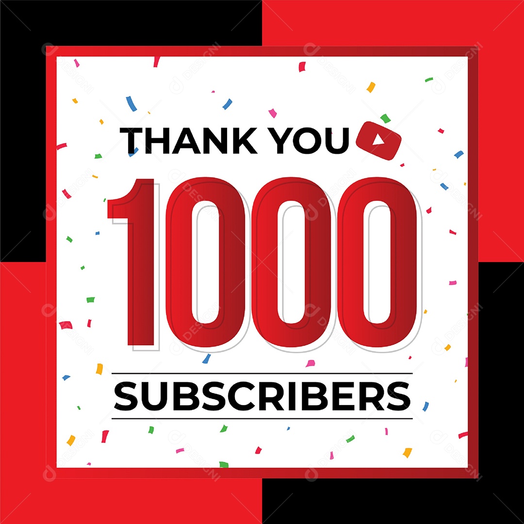 Obrigado Pelos Mil de Inscritos Vetor EPS