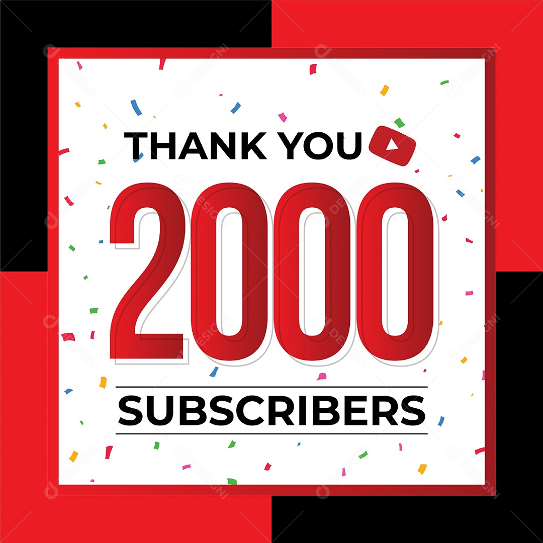 Obrigado Pelos 2 Mil de Inscritos Vetor EPS