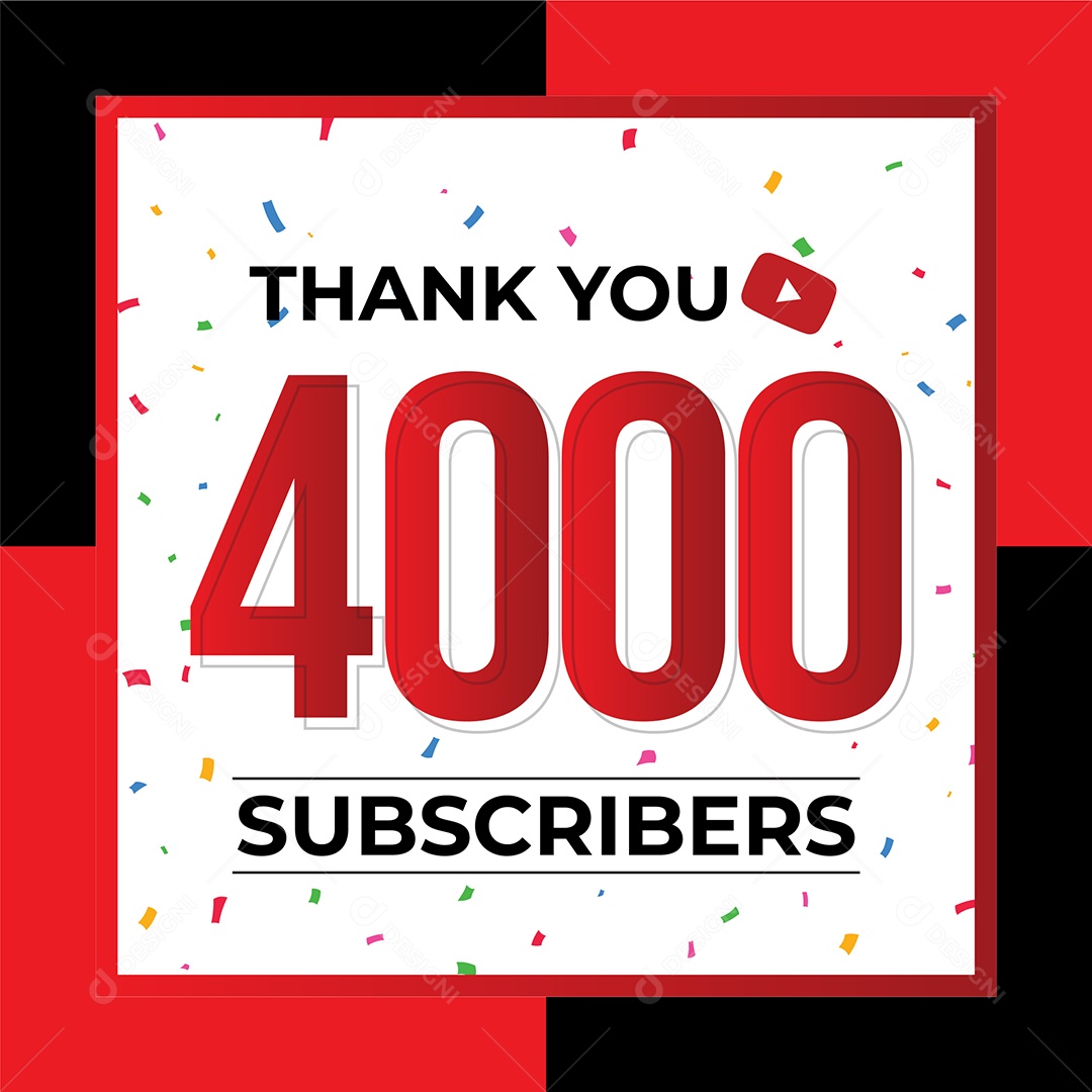 Obrigado Pelos 4 Mil de Inscritos Vetor EPS