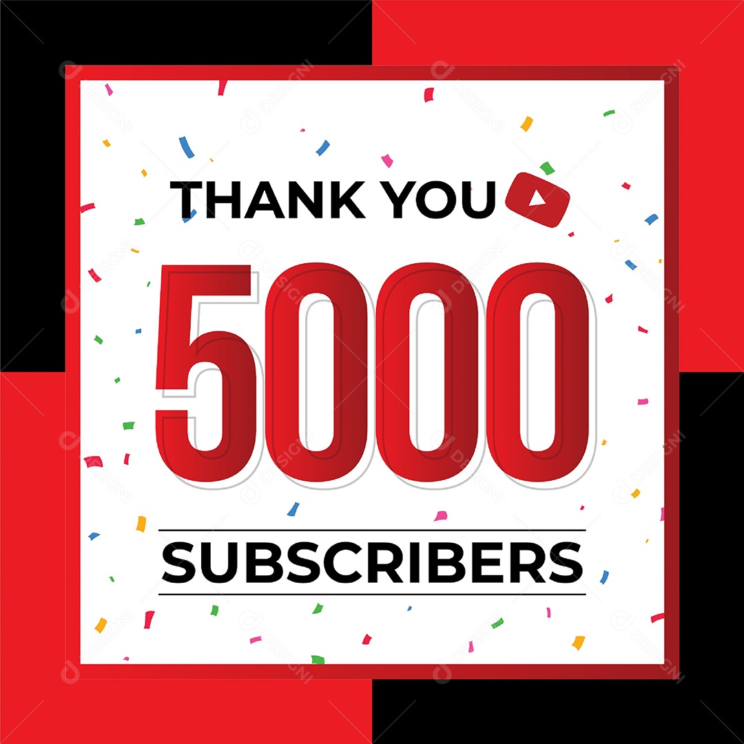Obrigado Pelos 5 Mil de Inscritos Vetor EPS