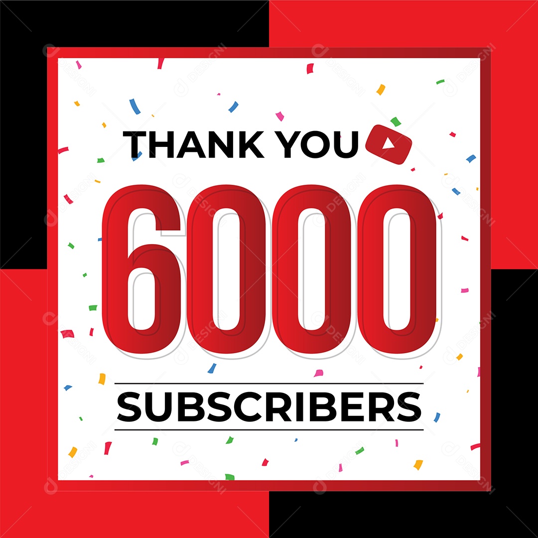 Obrigado Pelos 6 Mil de Inscritos Vetor EPS