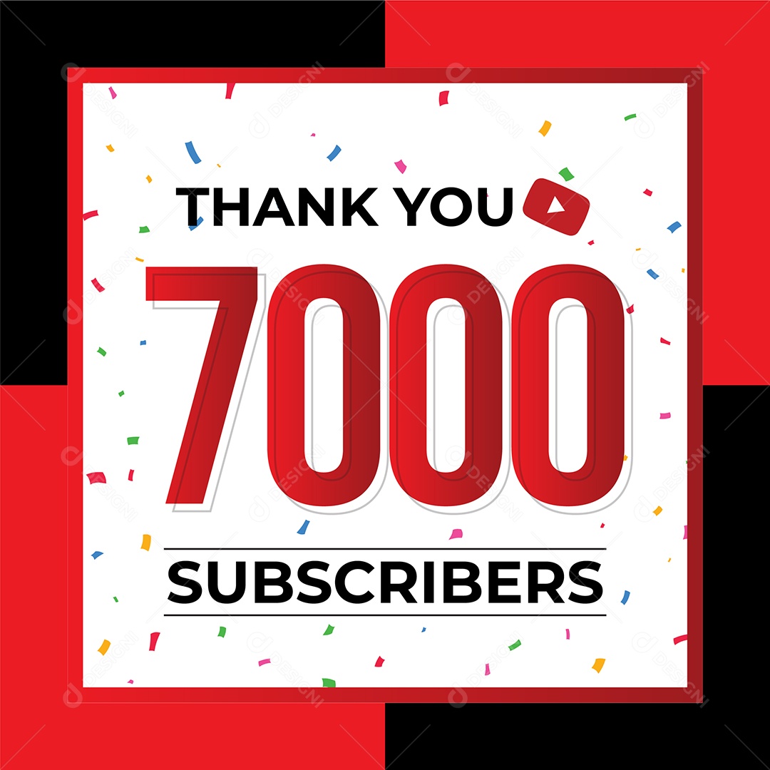 Obrigado Pelos 7 Mil de Inscritos Vetor EPS