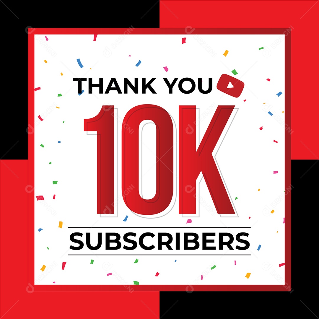 Obrigado Pelos 10 Mil de Inscritos Vetor EPS