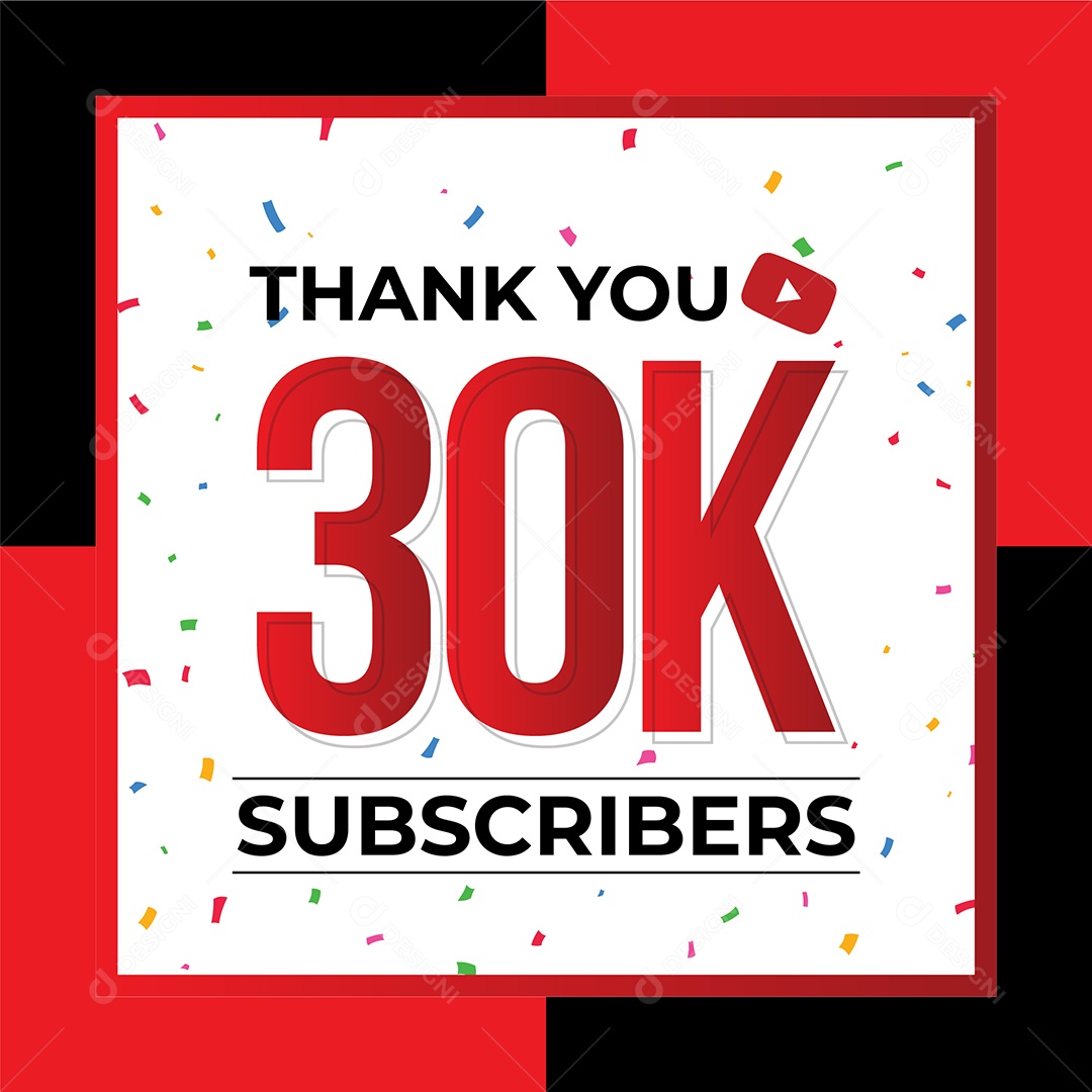 Obrigado Pelos 30 Mil de Inscritos Vetor EPS