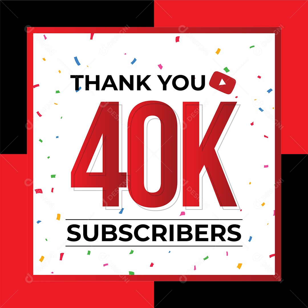 Obrigado Pelos 40 Mil de Inscritos Vetor EPS
