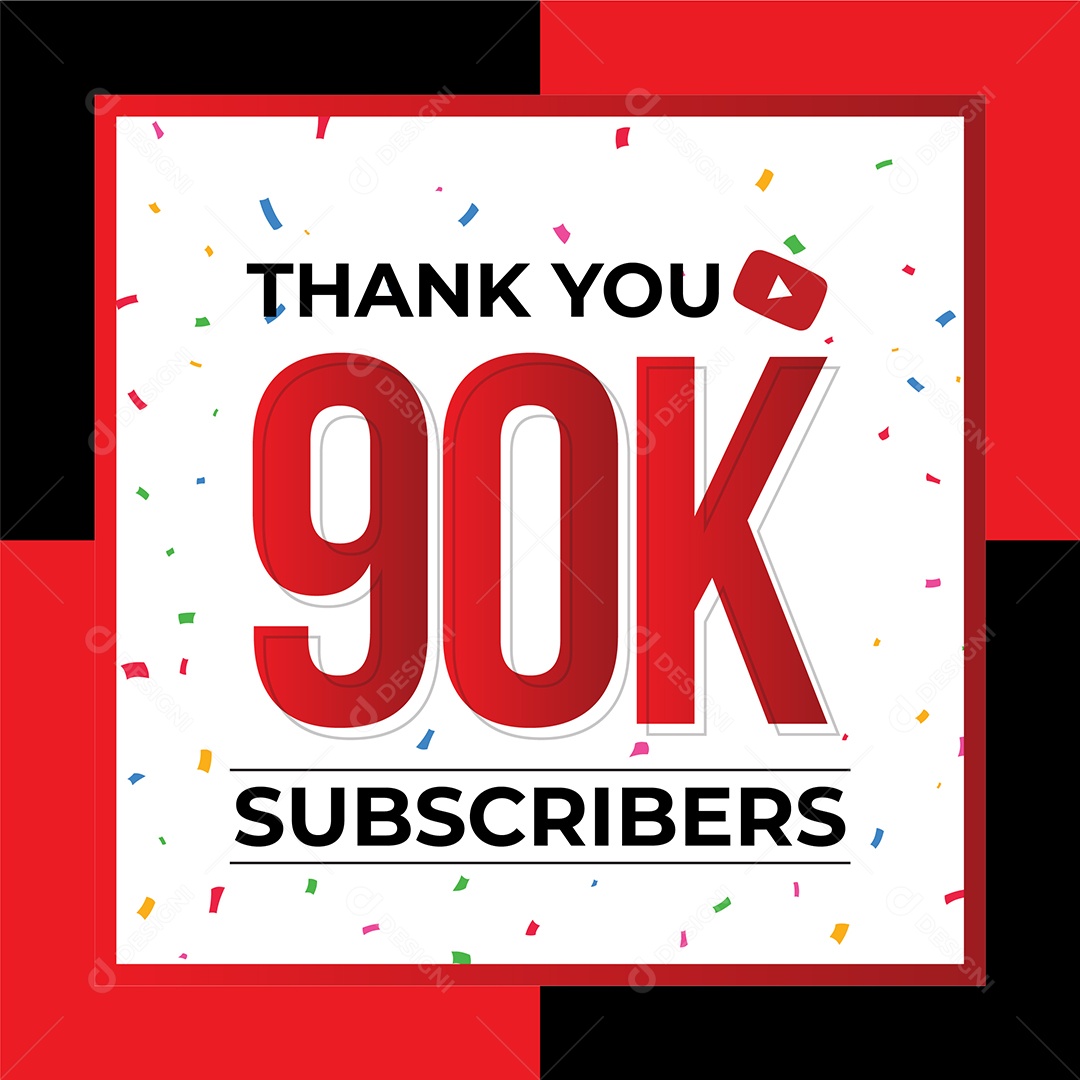 Obrigado Pelos 90 Mil de Inscritos Vetor EPS