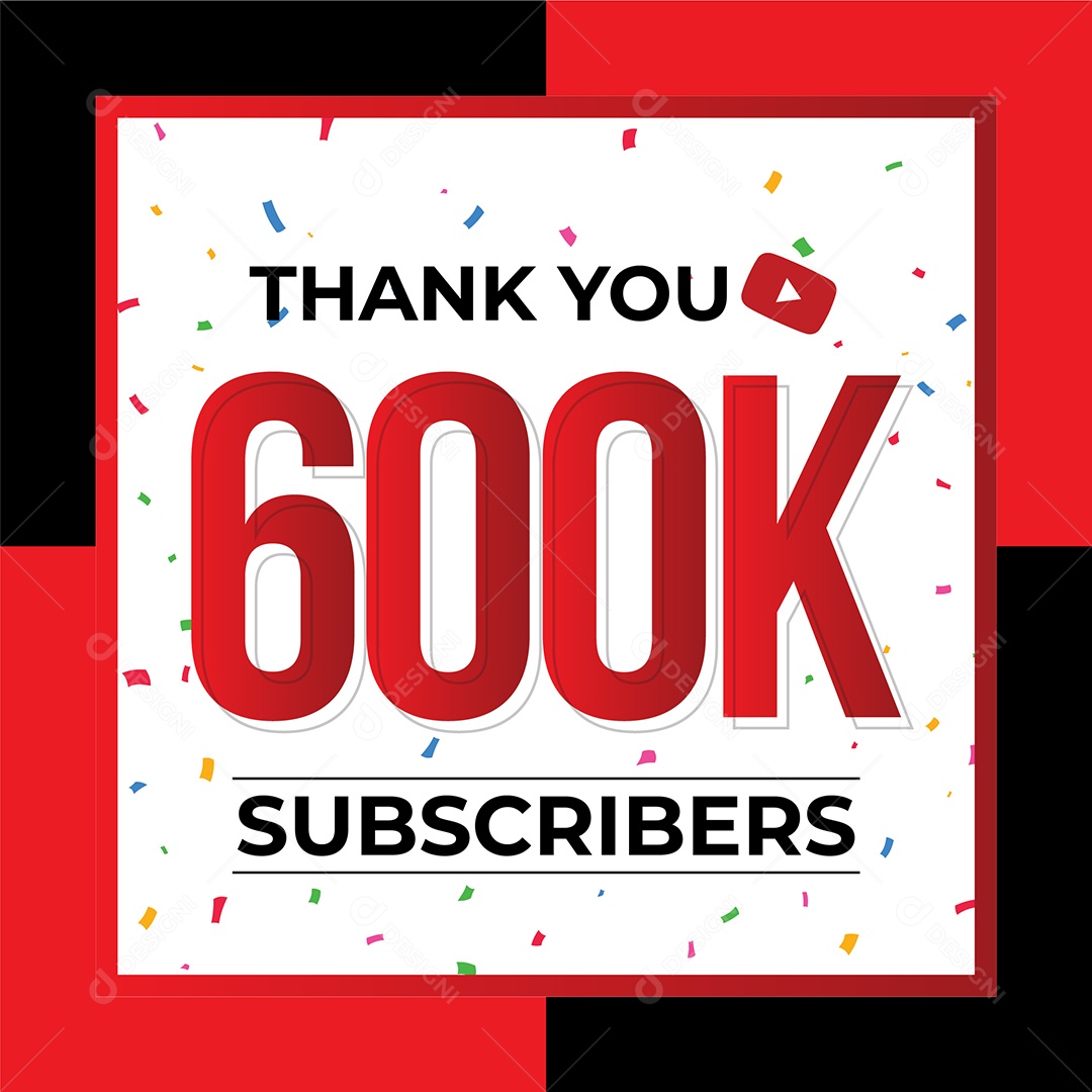 Obrigado Pelos 600 Mil de Inscritos Vetor EPS