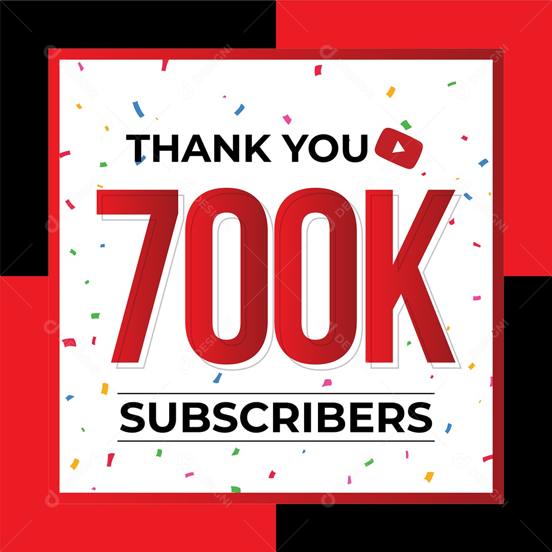 Obrigado Pelos 700 Mil de Inscritos Vetor EPS
