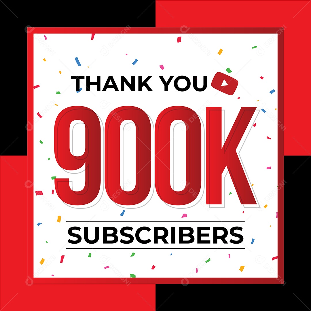 Obrigado Pelos 900 Mil de Inscritos Vetor EPS
