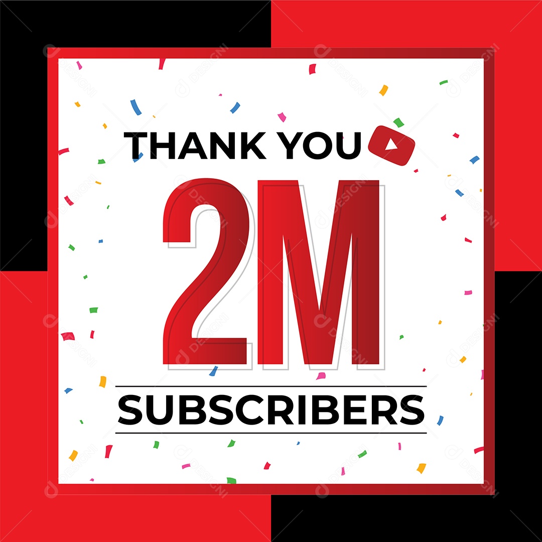 Obrigado Pelos 2 Milhões de Inscritos Vetor EPS