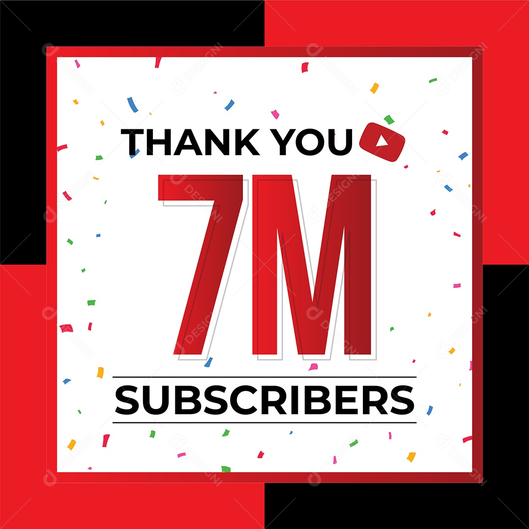 Obrigado Pelos 7 Milhões de Inscritos Vetor EPS