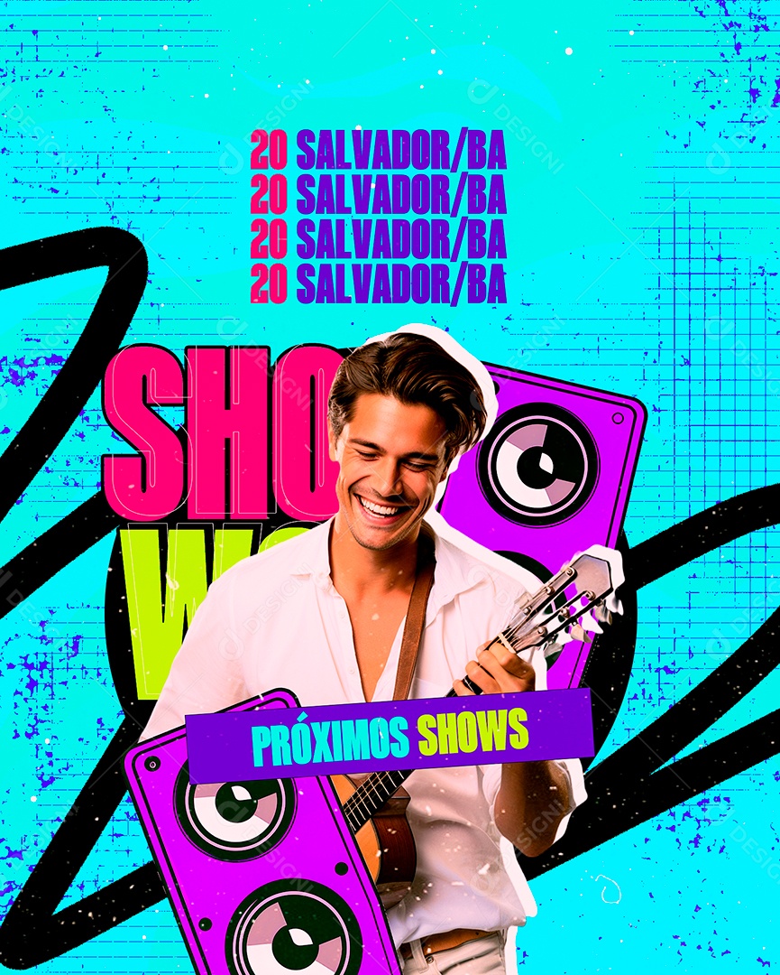 Flyer Carnaval Próximos Shows Social Media PSD Editável