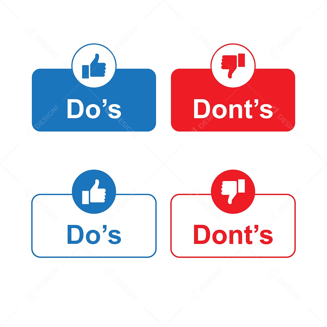 Conjunto de Ícones Positivos e Negativos Vetor EPS