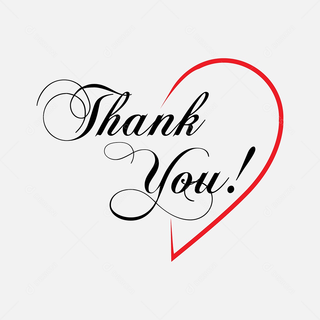 Lettering Obrigado Ilustração Vetor EPS