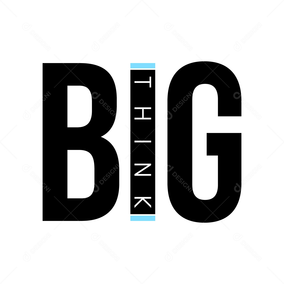 Lettering Grande Pensamento Ilustração Vetor EPS