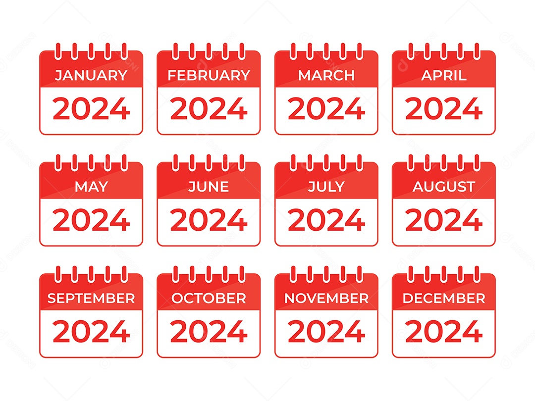 Conjunto de Calendários de 2024 Vetor EPS