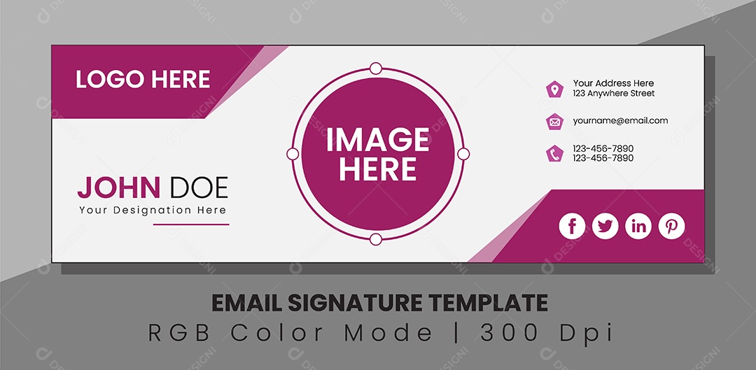 Capa de Assinatura de Email Vetor EPS Editável