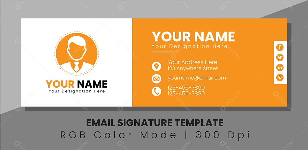 Capa de Assinatura de Email Vetor EPS Editável