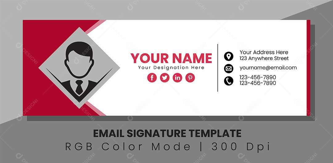 Capa de Assinatura de Email Vetor EPS Editável