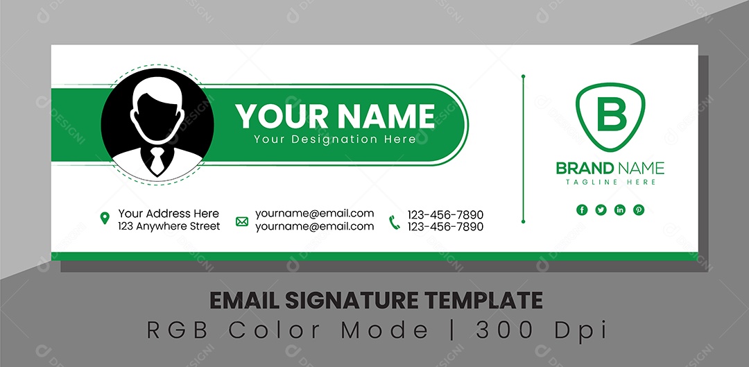 Capa de Assinatura de Email Vetor EPS Editável