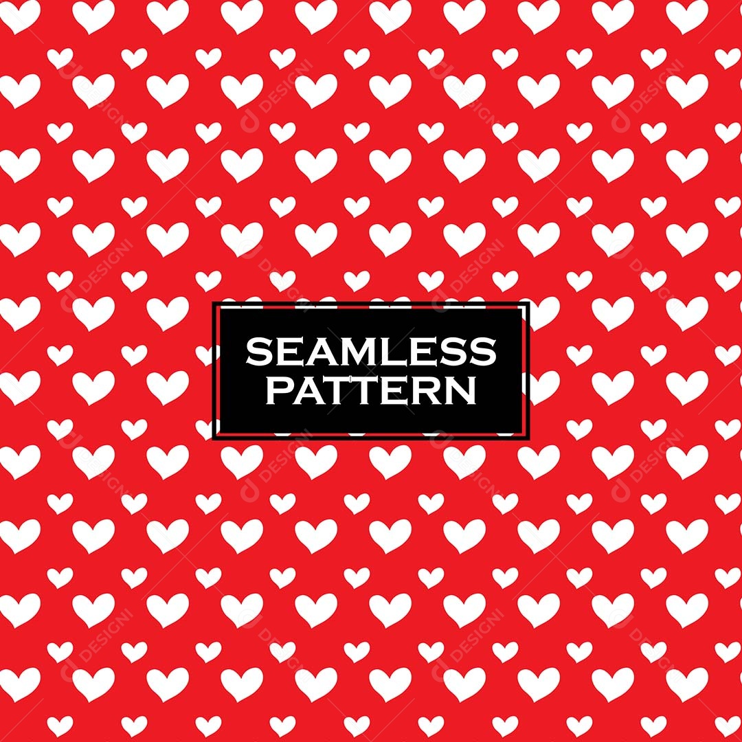 Padrão de Corações Ilustração Vetor EPS