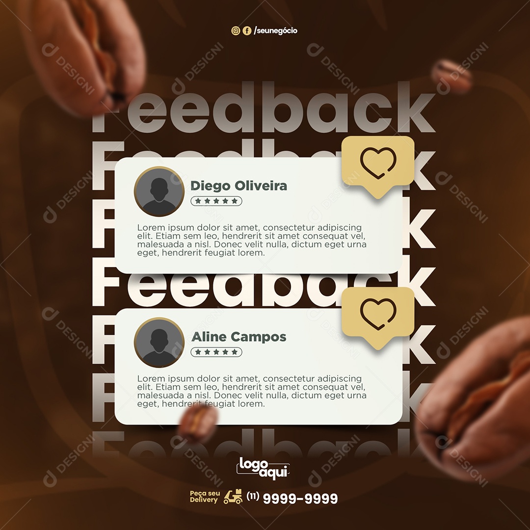 Feedback do Café Social Media PSD Editável