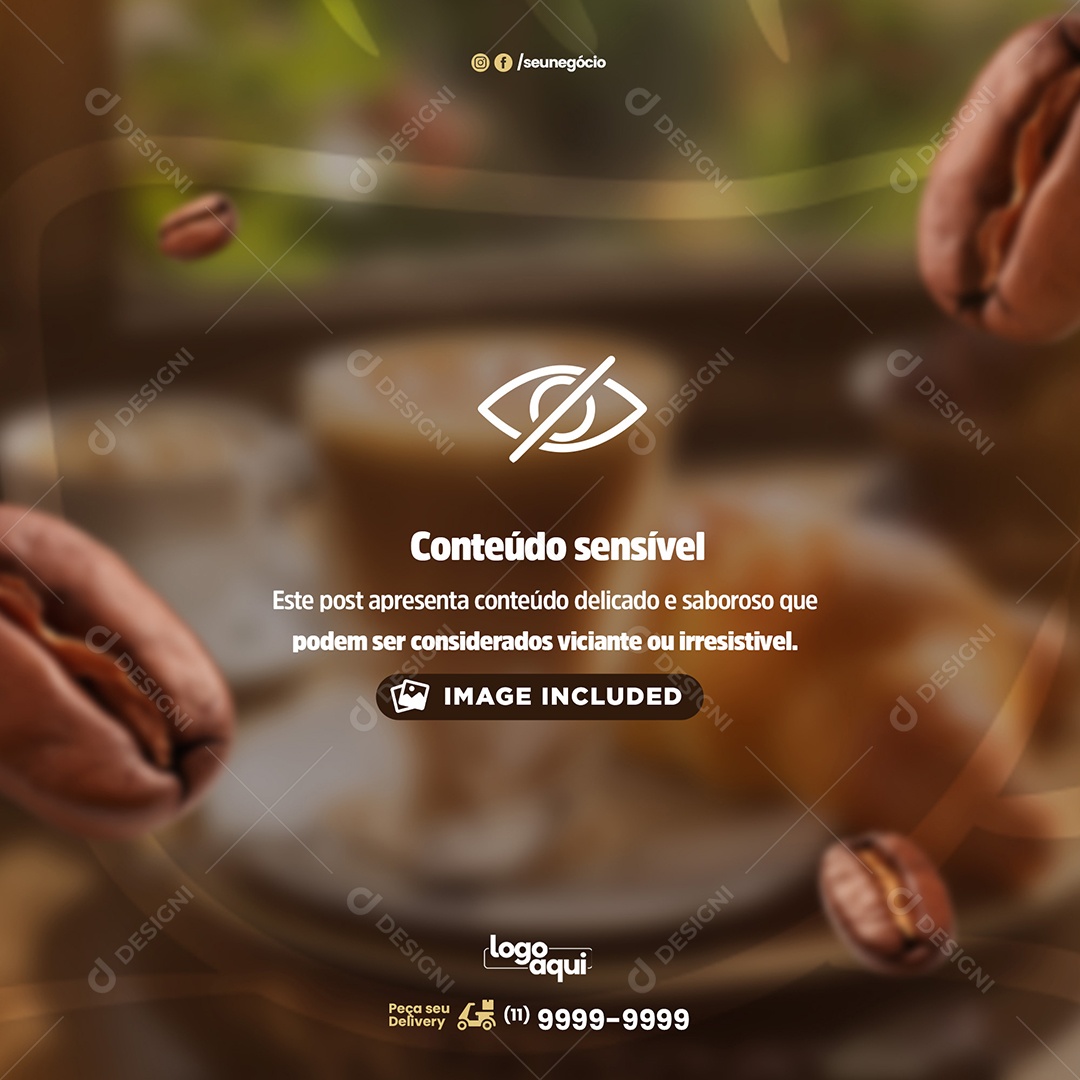 Conteúdo Sensível Este PostApresenta Delicado e Saboroso Café Social Media PSD Editável