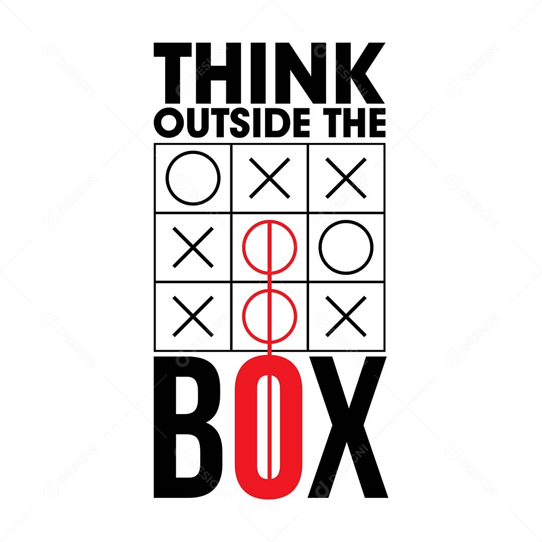Lettering Pense Fora da Caixa Ilustração Vetor EPS