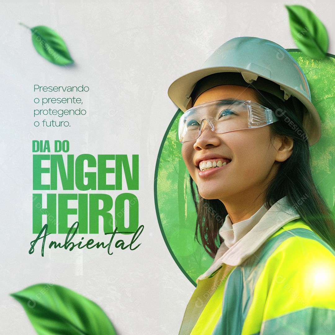 Dia do Engenheiro Ambiental 31 De Janeiro Preservando o presente Social Media PSD Editável
