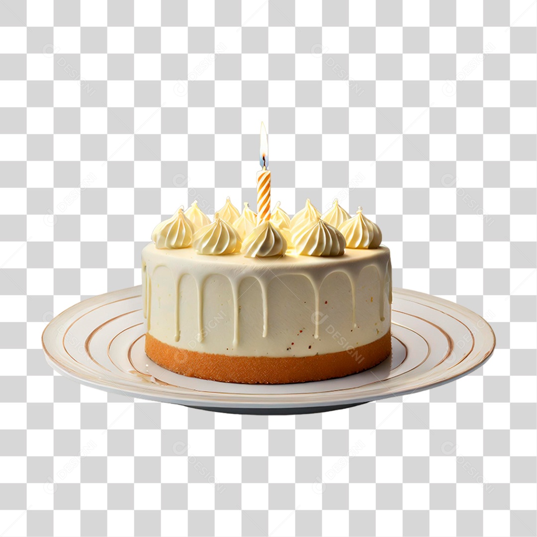 Bolo de Aniversário PNG Transparente