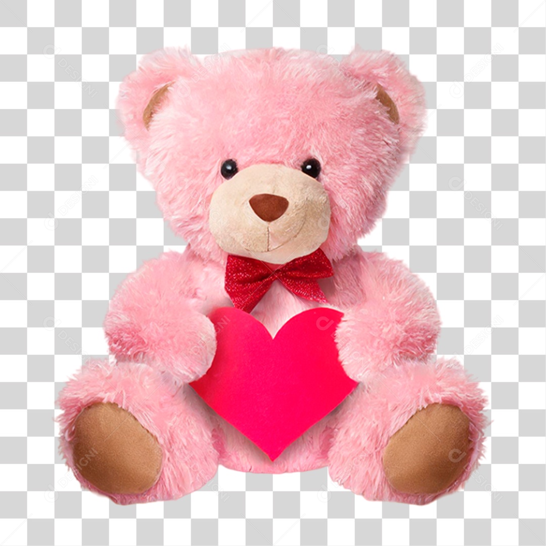 Urso Rosa de Pelúcia PNG Transparente