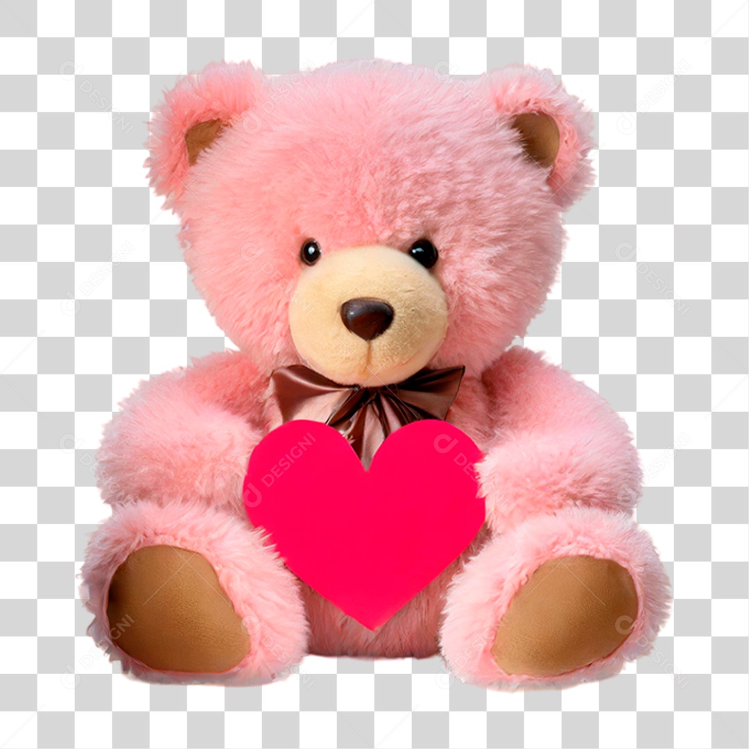 Urso Rosa de Pelúcia PNG Transparente
