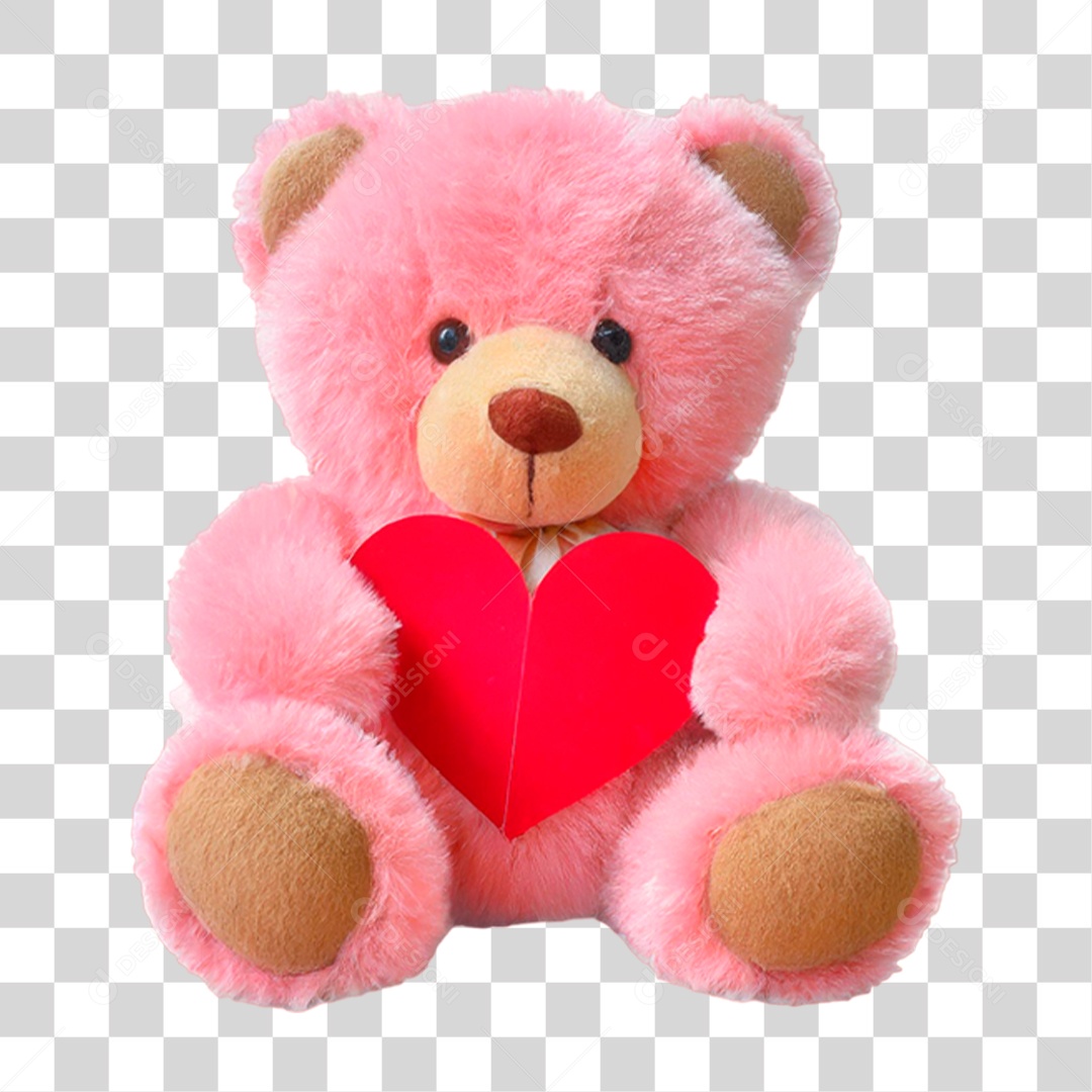 Urso Rosa de Pelúcia PNG Transparente