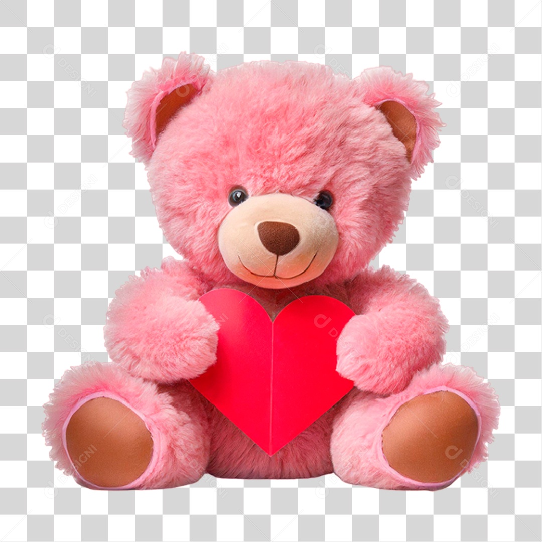 Urso Rosa de Pelúcia PNG Transparente