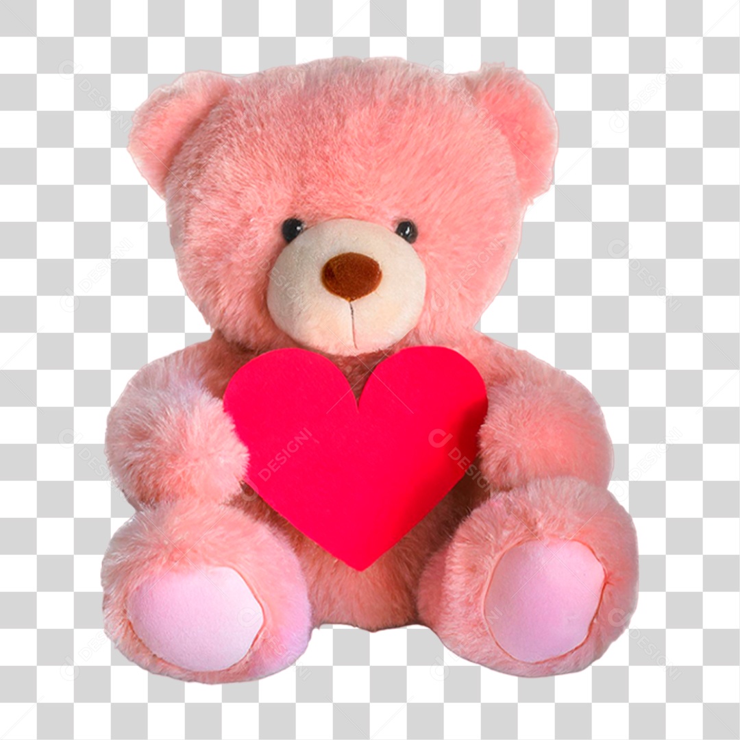 Urso Rosa de Pelúcia PNG Transparente