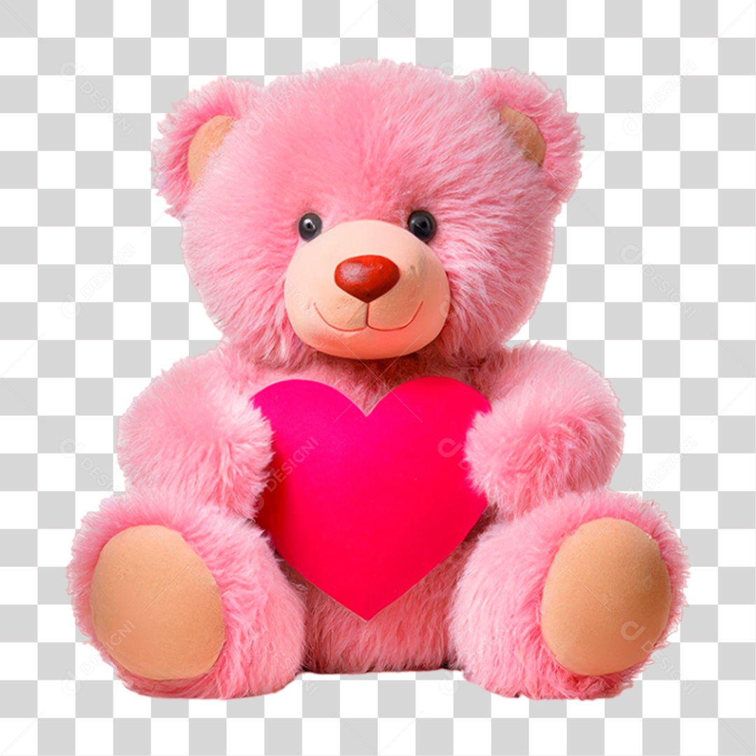 Urso Rosa de Pelúcia PNG Transparente