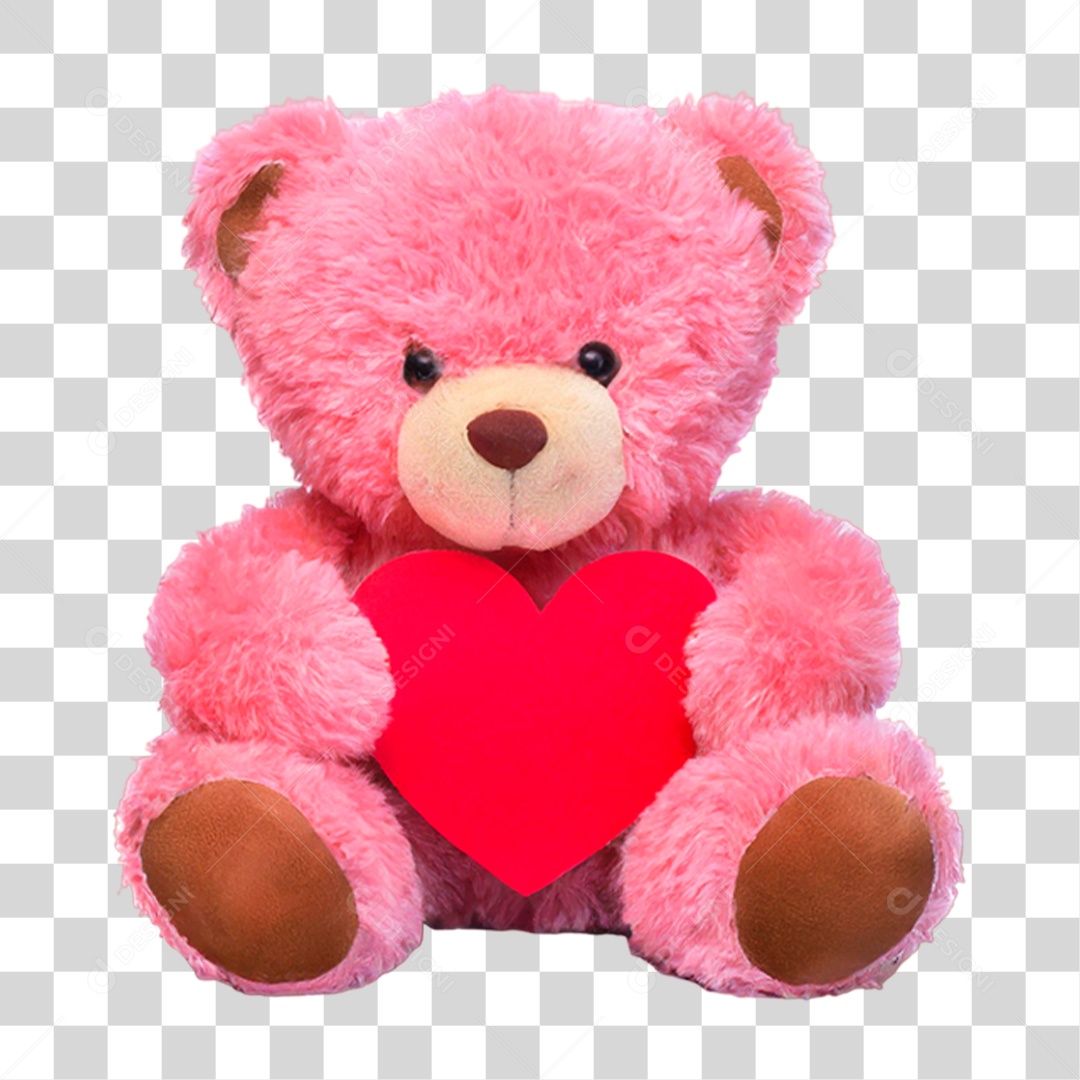 Urso Rosa de Pelúcia PNG Transparente