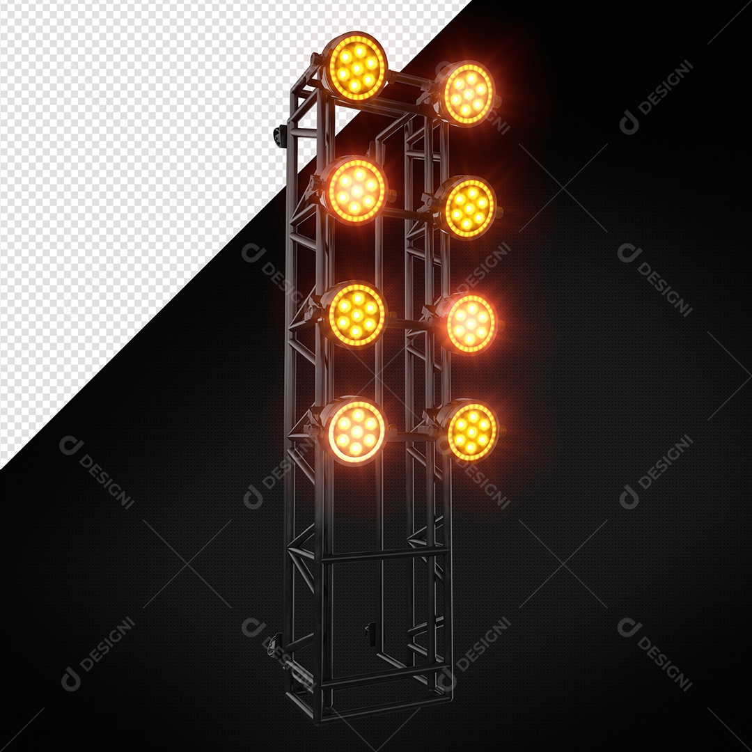 Elemento 3D Canhão de Luz de Led Refletor para Composição PSD