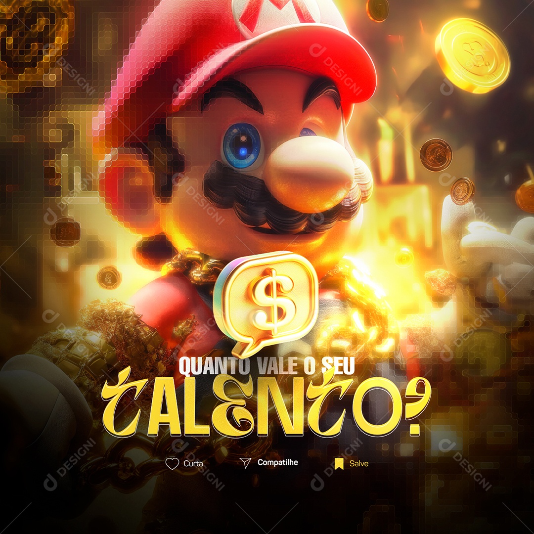 Marketing Digital Quanto Vale o seu Talento Social Media PSD Editável