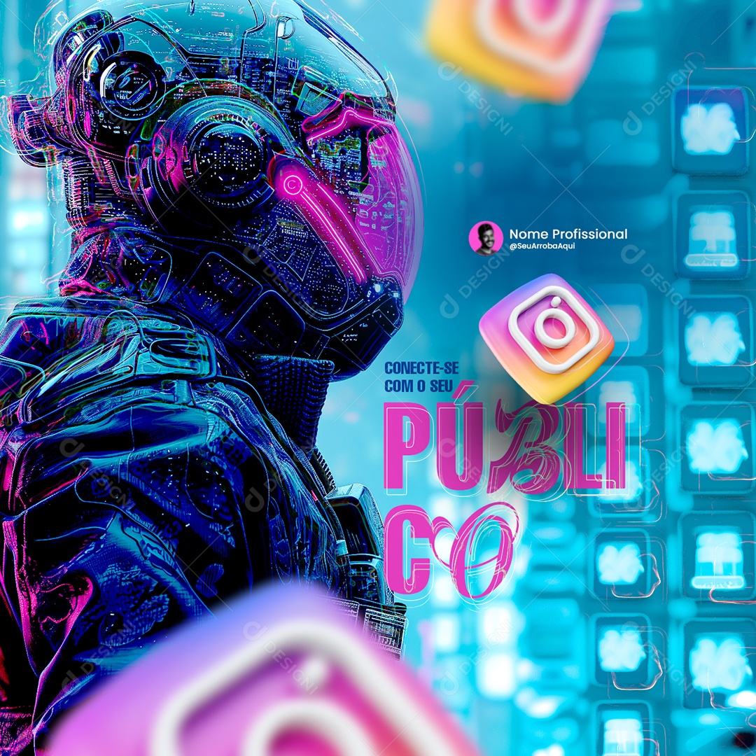 Marketing Digital Conecte se Com o seu Publico Social Media PSD Editável