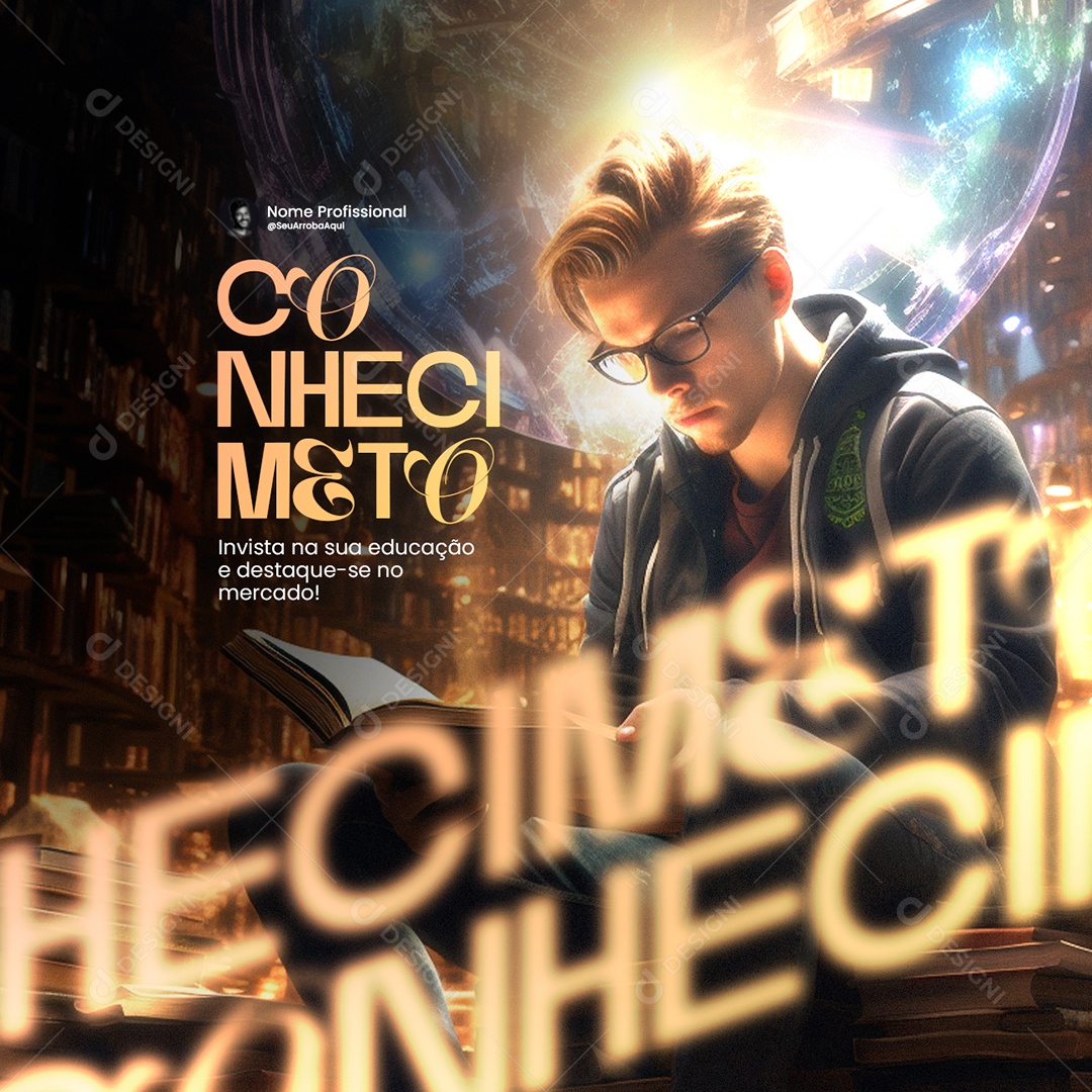 Marketing Digital Conhecimento Invista Social Media PSD Editável