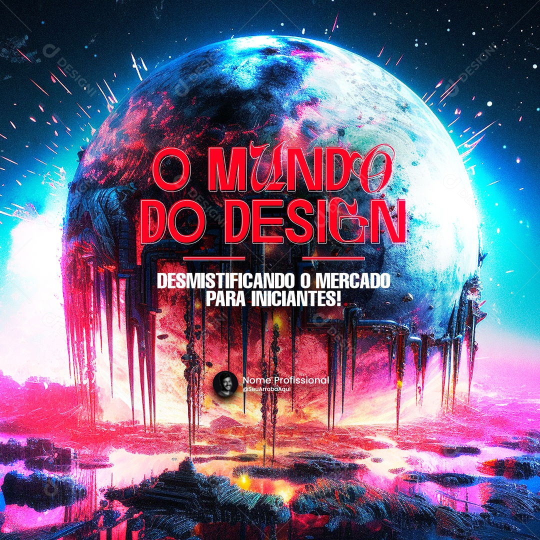 Marketing Digital O Mundo do Design Social Media PSD Editável