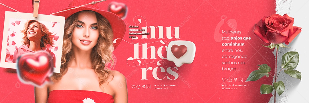 Carrossel Dia Internacional das Mulheres 08 De Março Social Media PSD Editável