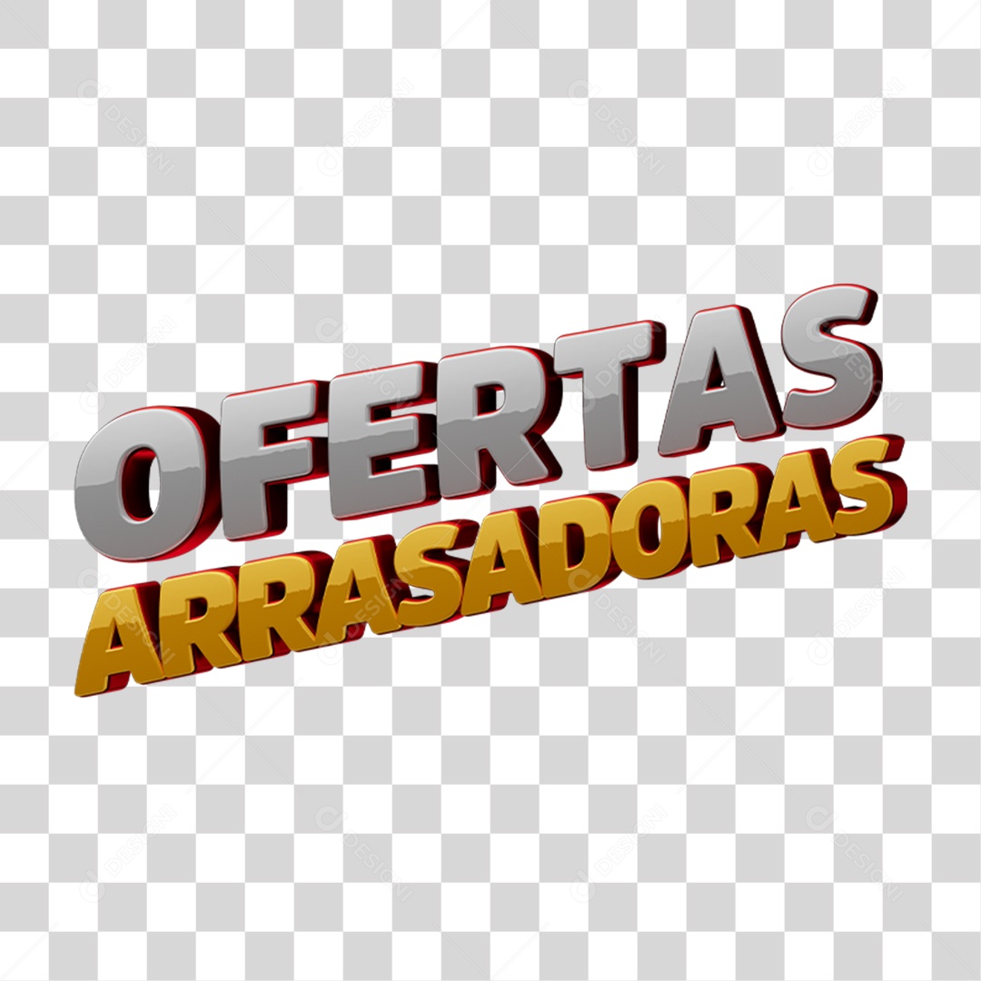 Texto 3D Ofertas Arrasadoras PNG Transparente